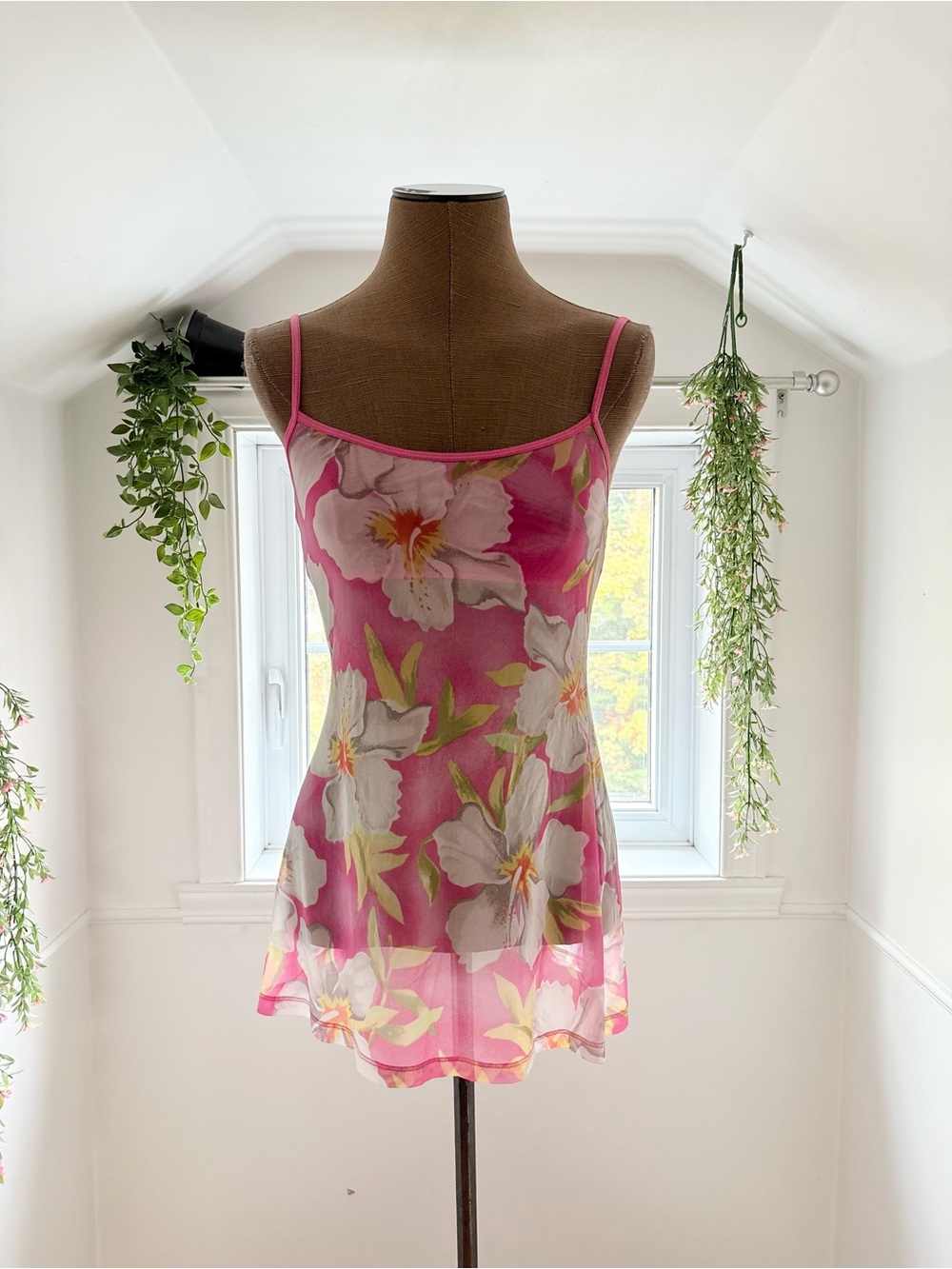 La SENZA Pink Floral Sheer Slip Dress